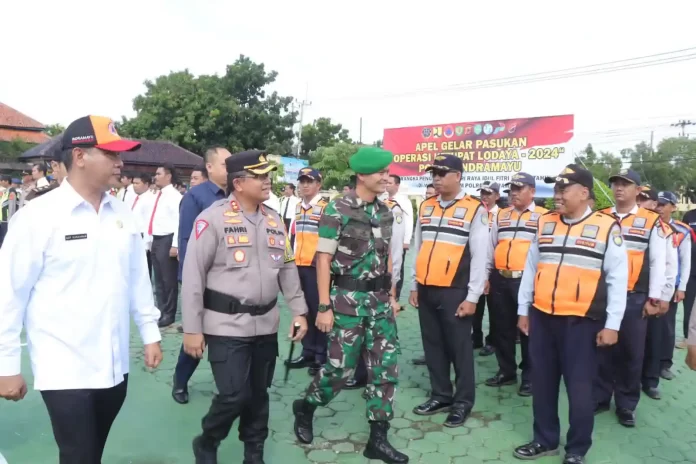 muspika kabupaten indramayu dalam apel pasukan ops ketupat lodaya 2024