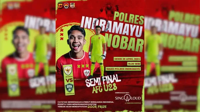 polres indramayu gelar nobar semifinal afc u23