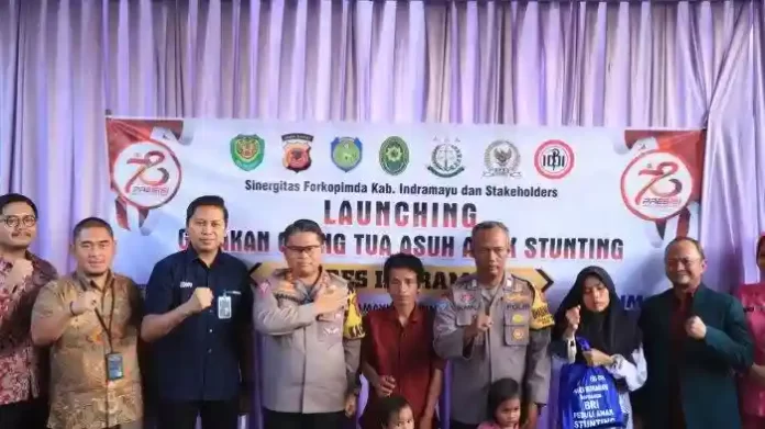 polres indramayu bersama forkopimda launching gerakan orang tua asuh stunting