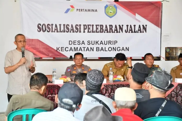 sosialisasi penutupan permanen jalan depan kilang balongan